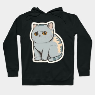 Charming British Short Hair Cat Sticker Hoodie